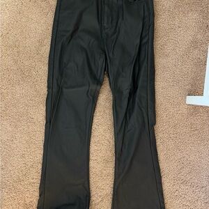 Edikted flared black leather pants